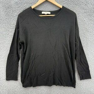 Ann Taylor Womens Petite Large Black Long Sleeve Lightweight Pullover Sweater